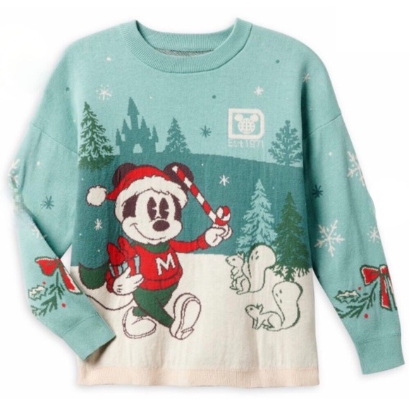 Walt Disney World Mickey Mouse Christmas Holiday Spirit Jersey Sweater XL - NEW